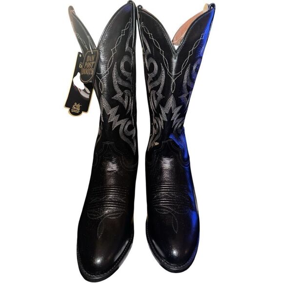 Dan’s Post Milwaukee Black Cowboy Boots Size 9 Extra Wide - Picture 3 of 8